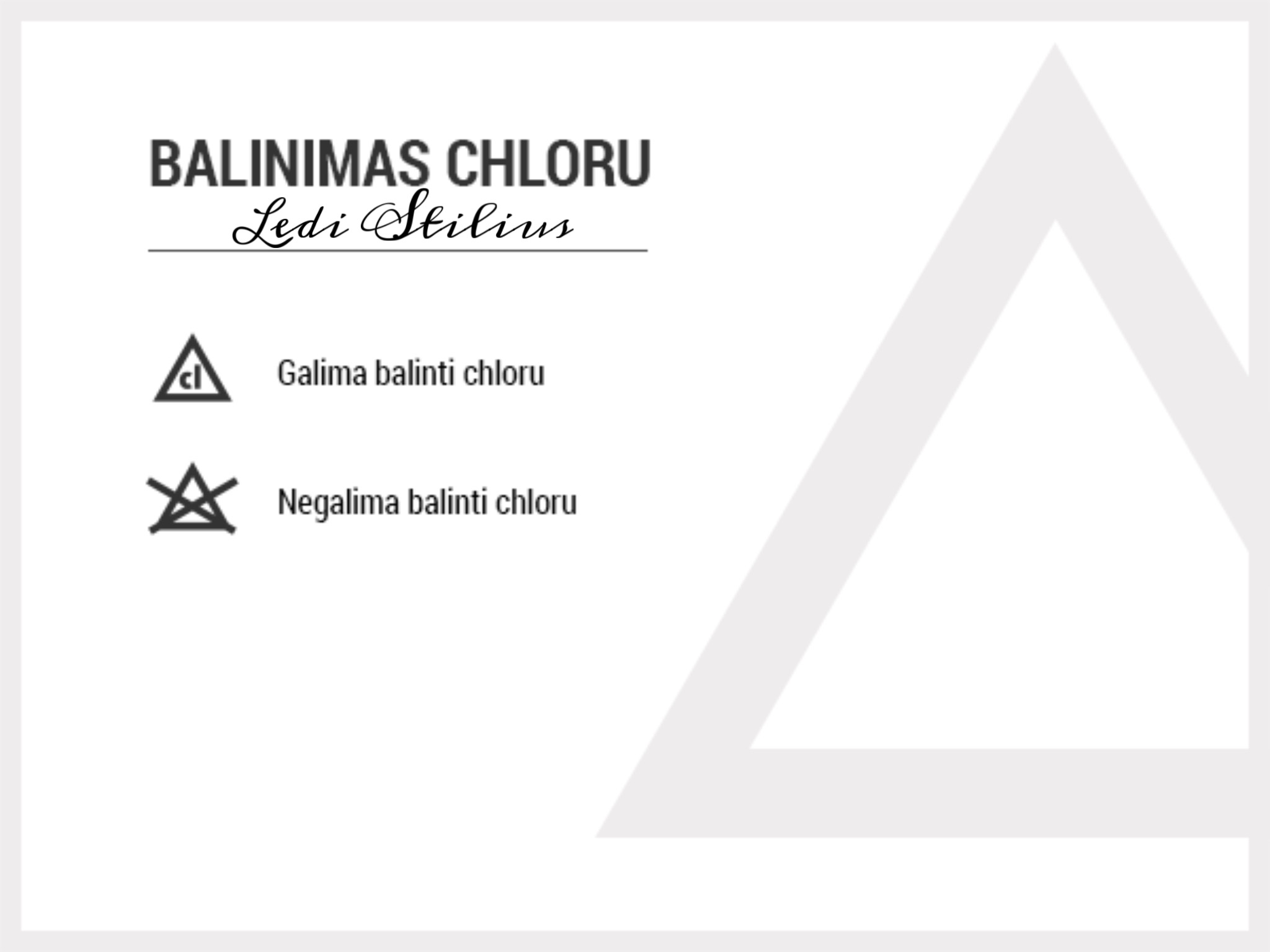 Balinimo chloru ženklinimas Balinimo chloru ženklinimas