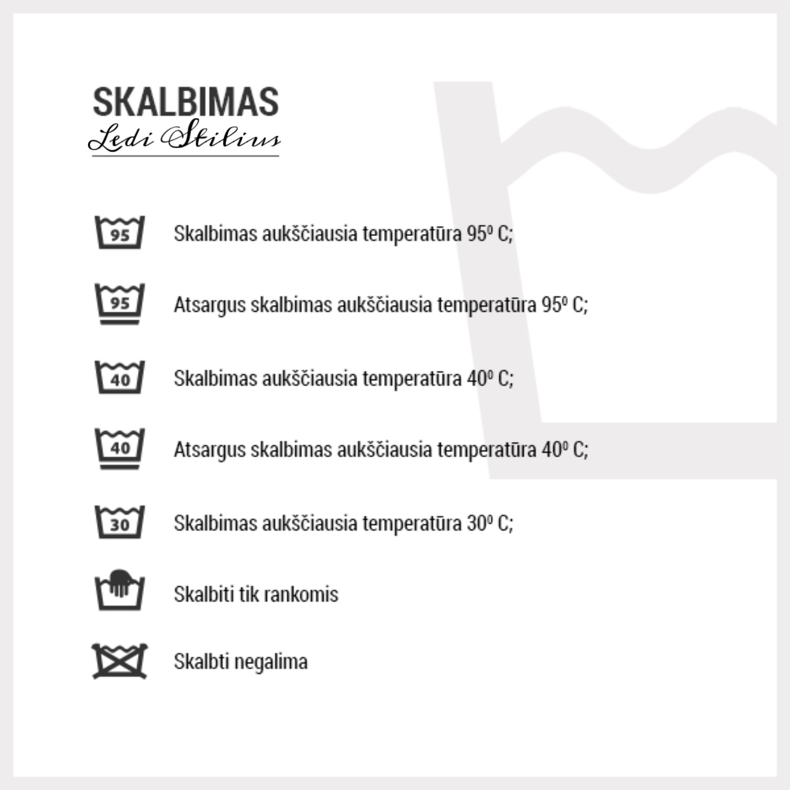 Skalbimo ženklinimas Skalbimo ženklinimas